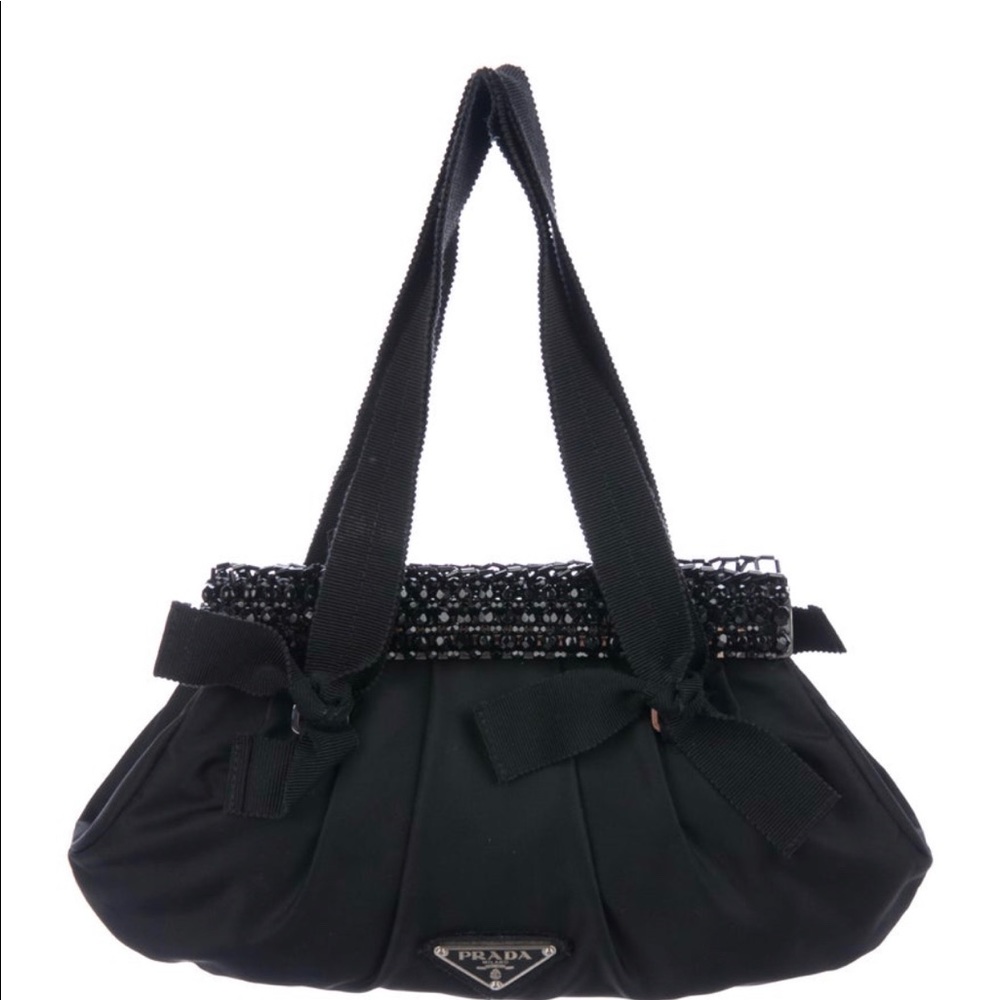 RARE Prada Embellished Tessuto Handbag PURPLE